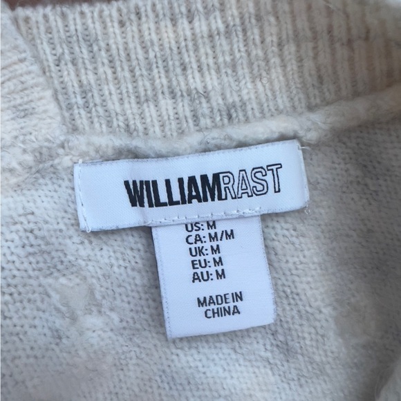 WILLIAM RAST KNIT POPCORN BOBBLE POM IVORY/CREAM SWEATER SIZE M - Picture 3 of 8